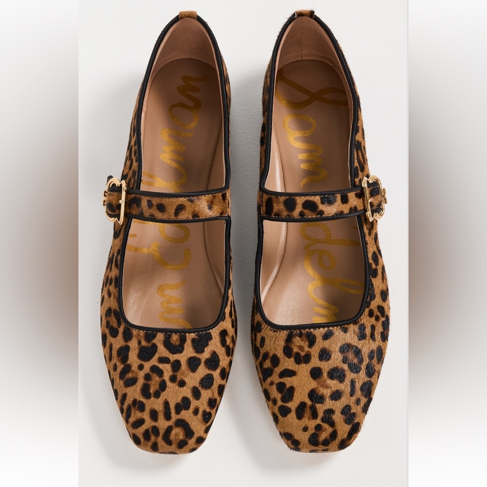 Sam Edelman Leopard Print Mary Jane Flats - Brown & Black - Picture 6 of 16